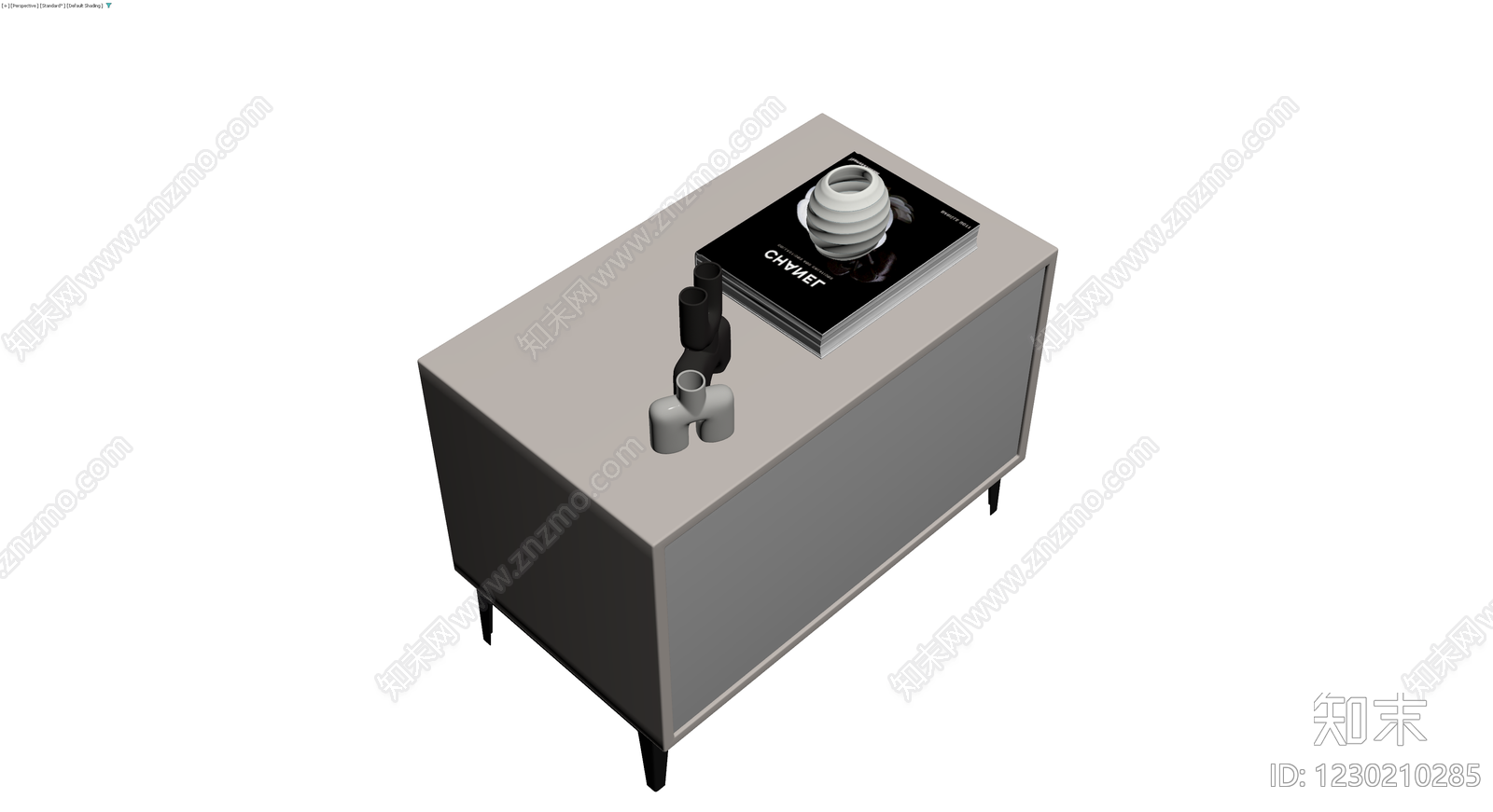 双抽屉床头柜组合3D模型下载【ID:1230210285】