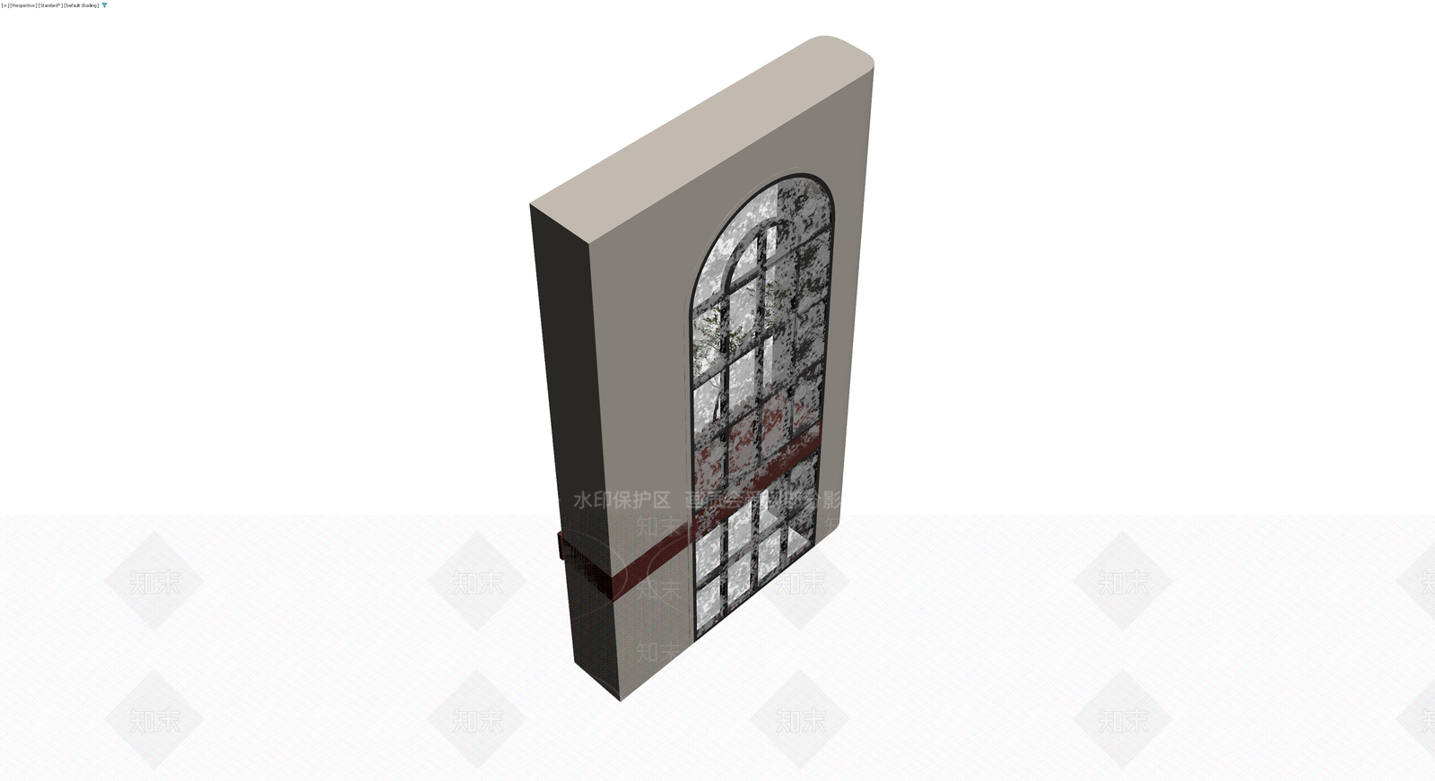拱形窗景装饰墙3D模型下载【ID:1230772631】