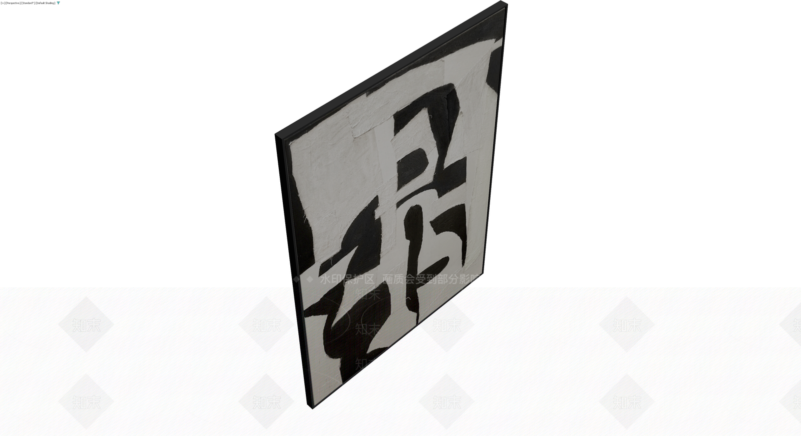 黑白抽象风格挂画3D模型下载【ID:1230537001】