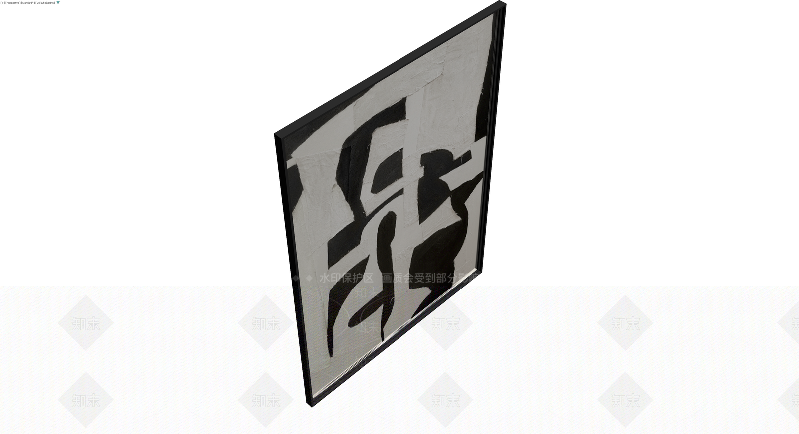黑白抽象风格挂画3D模型下载【ID:1230537001】
