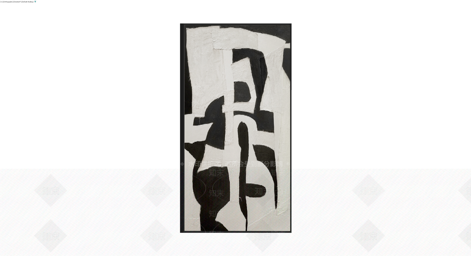 黑白抽象风格挂画3D模型下载【ID:1230537001】