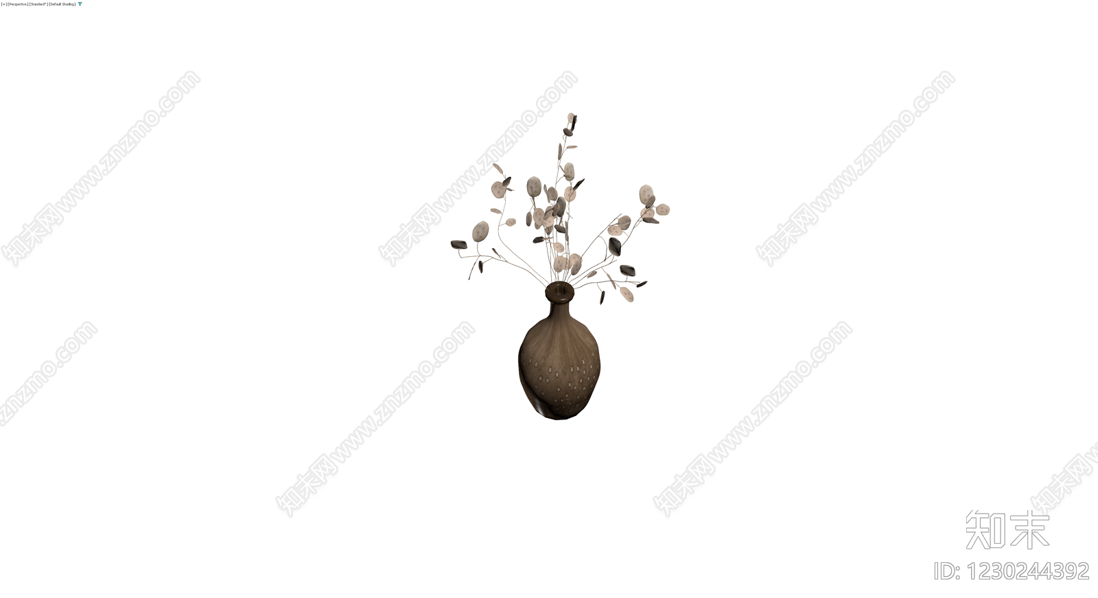 带星纹装饰的干花盆栽3D模型下载【ID:1230244392】