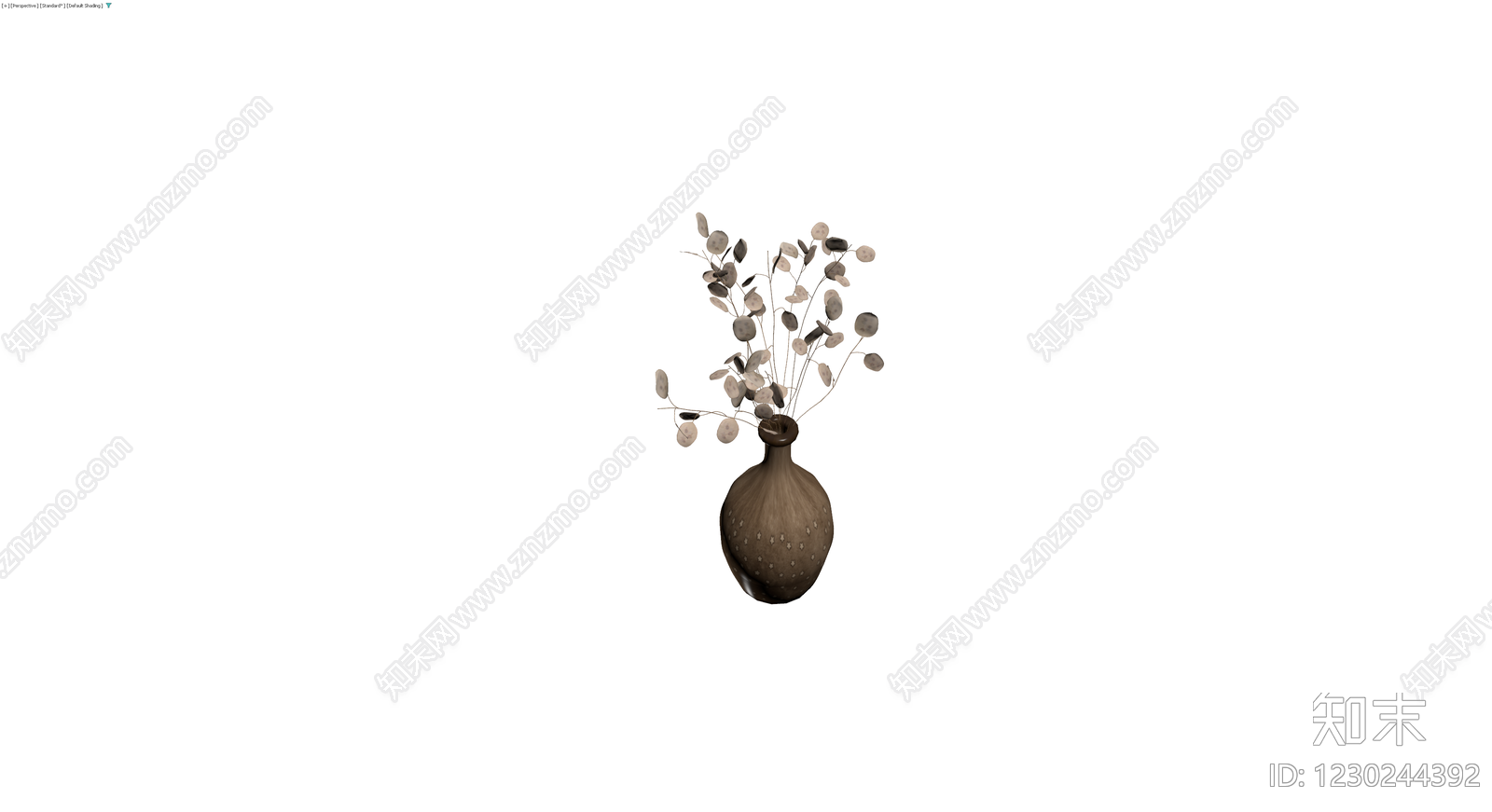 带星纹装饰的干花盆栽3D模型下载【ID:1230244392】