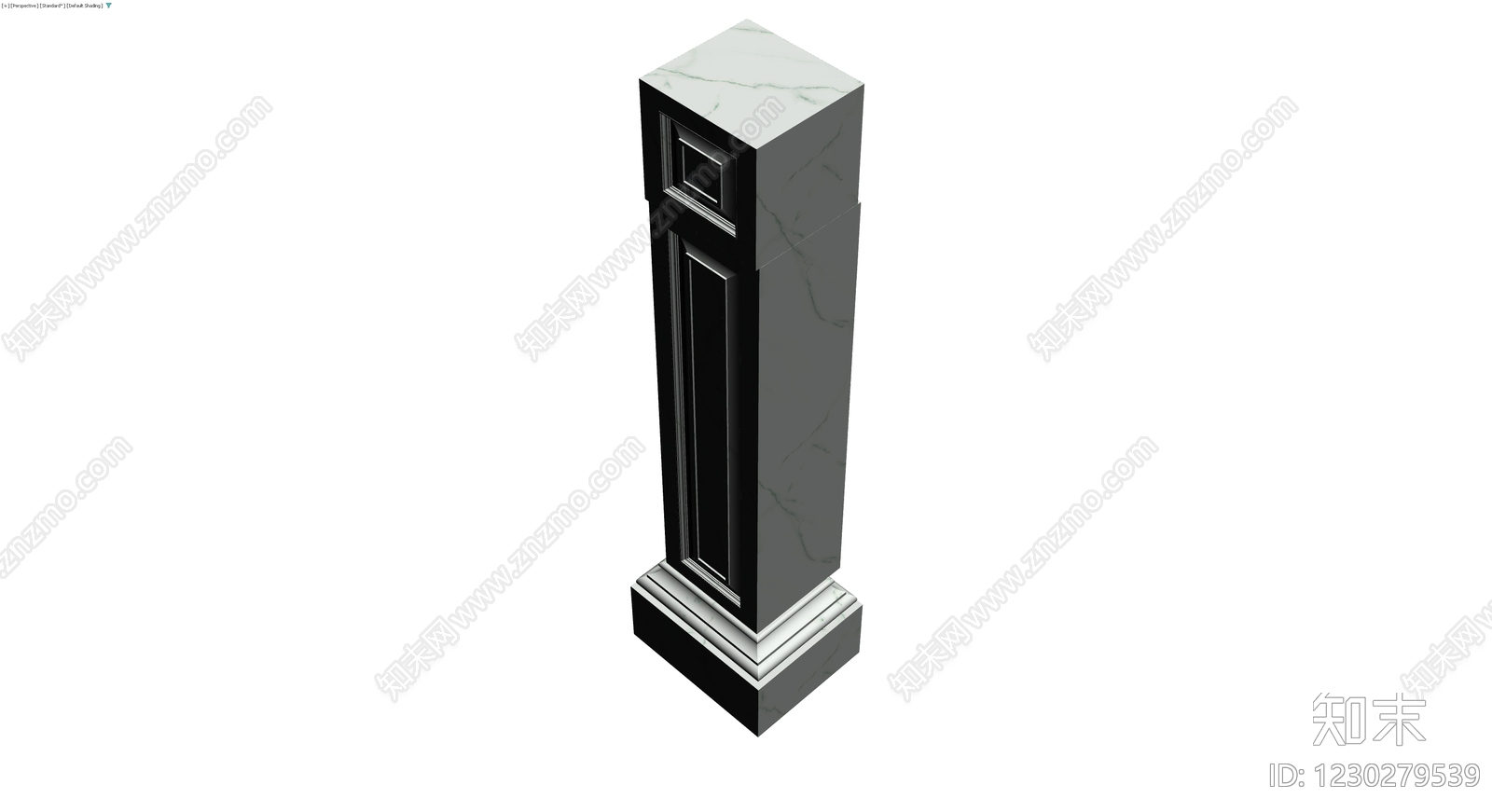 欧式大理石方柱3D模型下载【ID:1230279539】