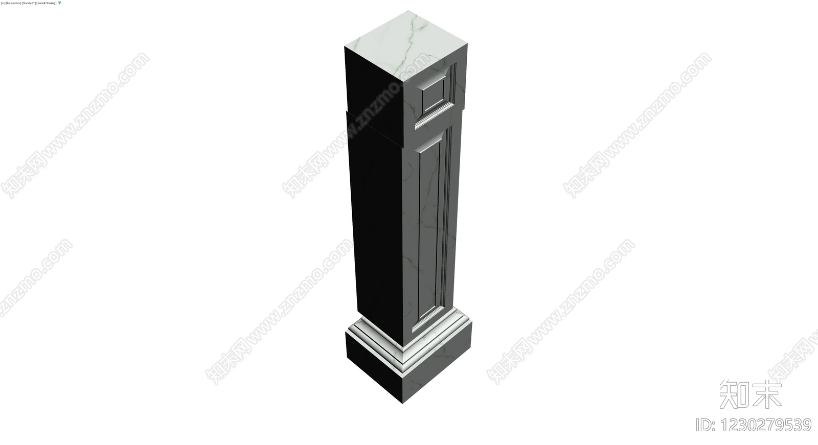 欧式大理石方柱3D模型下载【ID:1230279539】