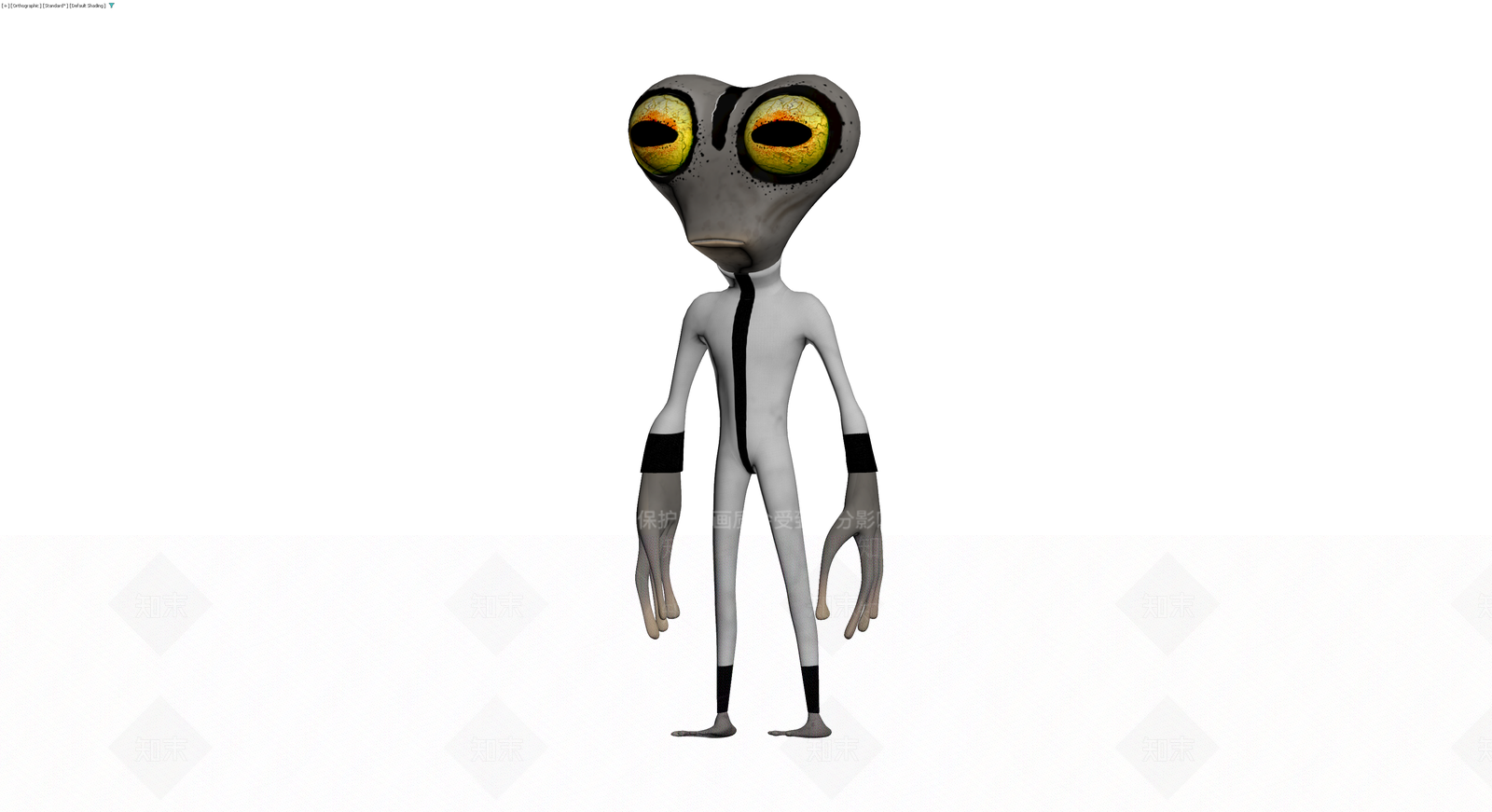 外星人角色模型（灰模）3D模型下载【ID:1230418707】