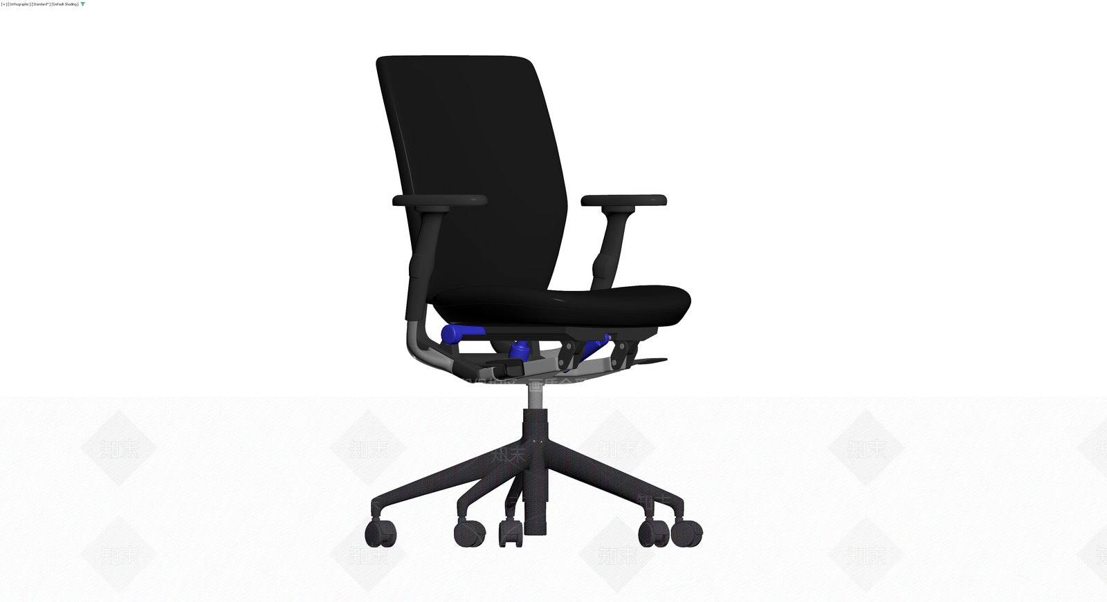黑色办公转椅3D模型下载【ID:1229869505】