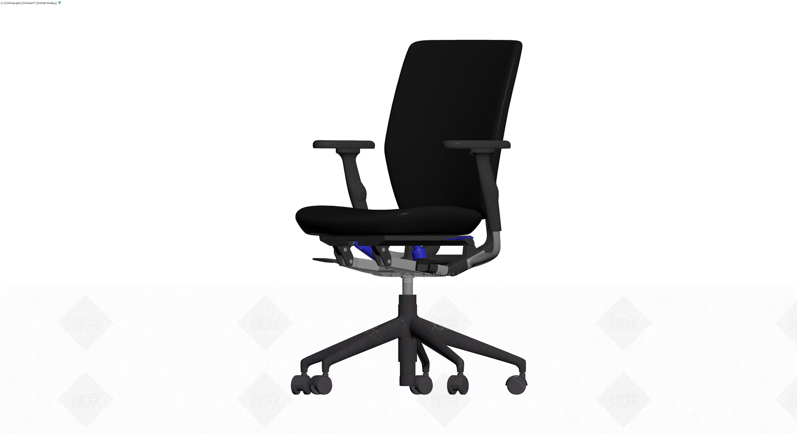 黑色办公转椅3D模型下载【ID:1229869505】