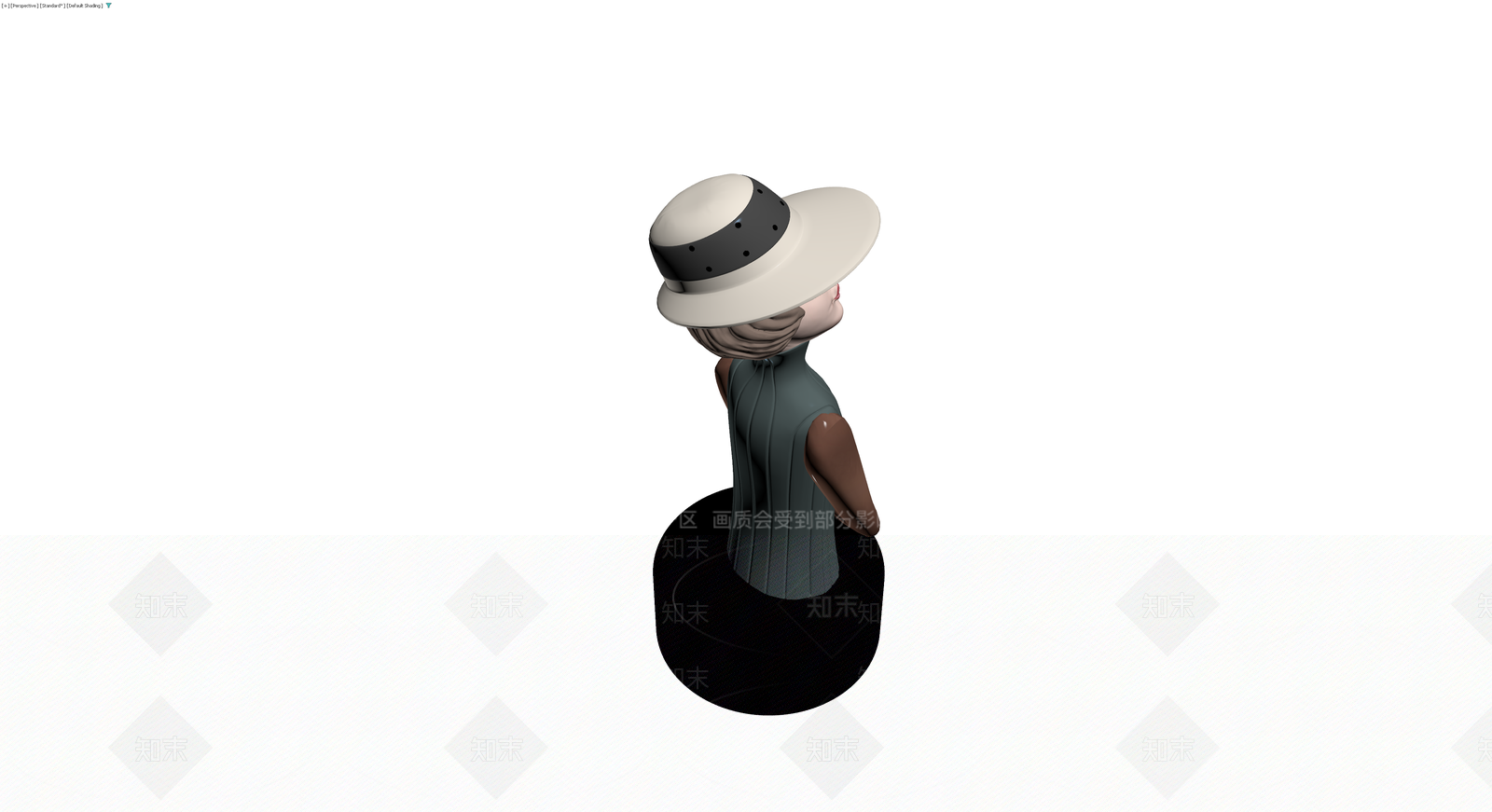 手持香烟女性半身雕塑3D模型下载【ID:1230403285】
