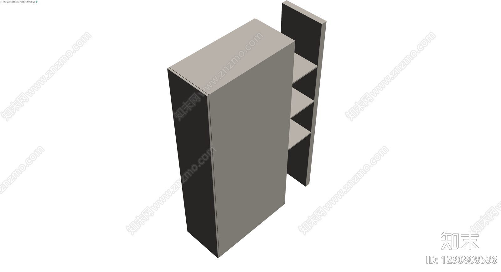 灰模双门储物柜3D模型下载【ID:1230808536】