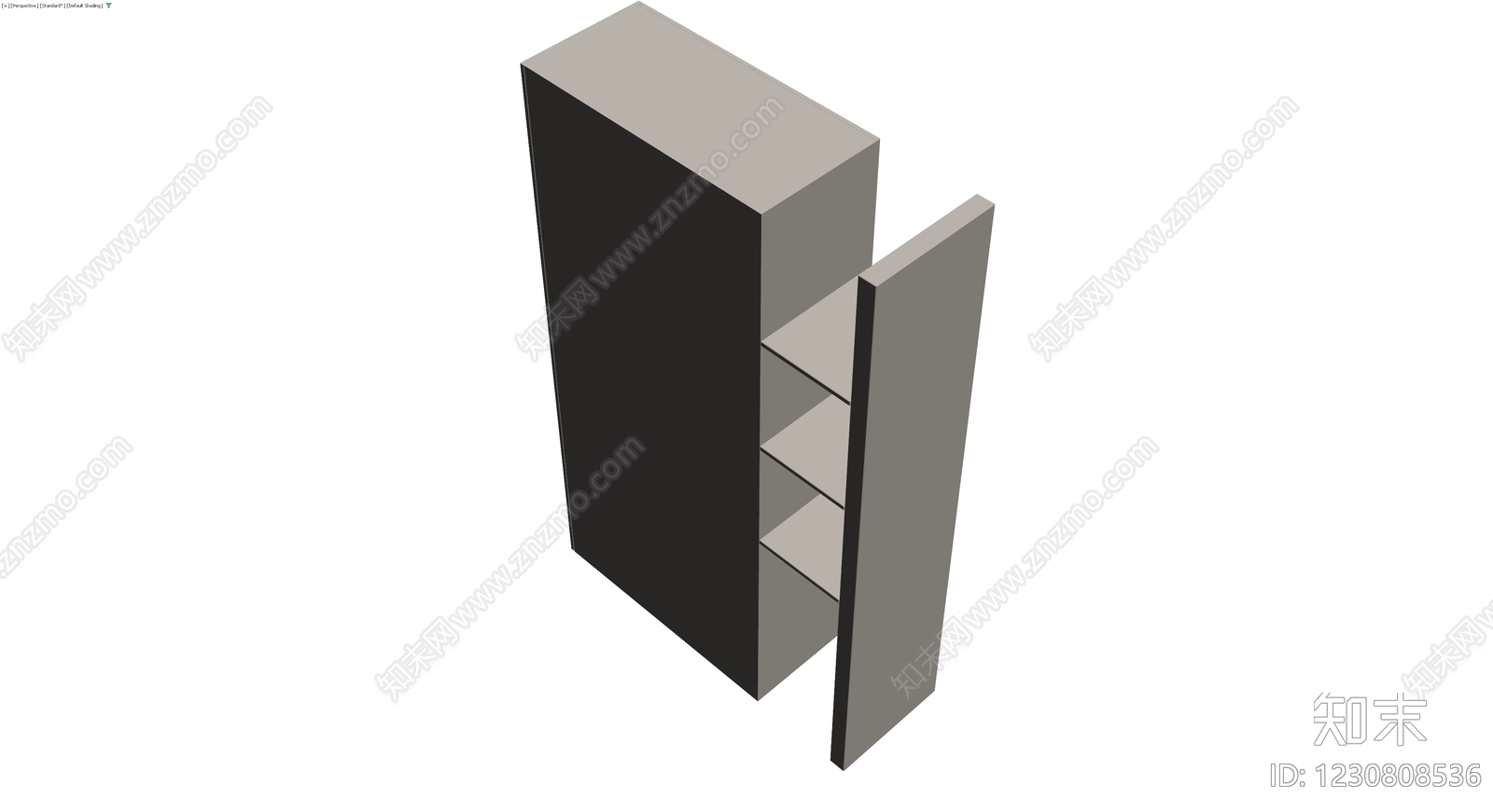 灰模双门储物柜3D模型下载【ID:1230808536】
