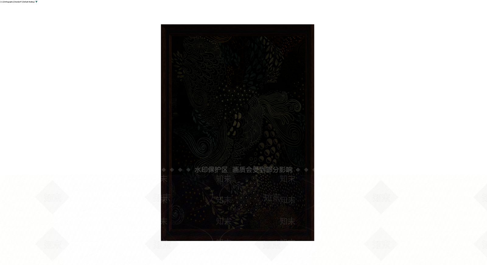 深色木纹边框挂画3D模型下载【ID:1229894222】