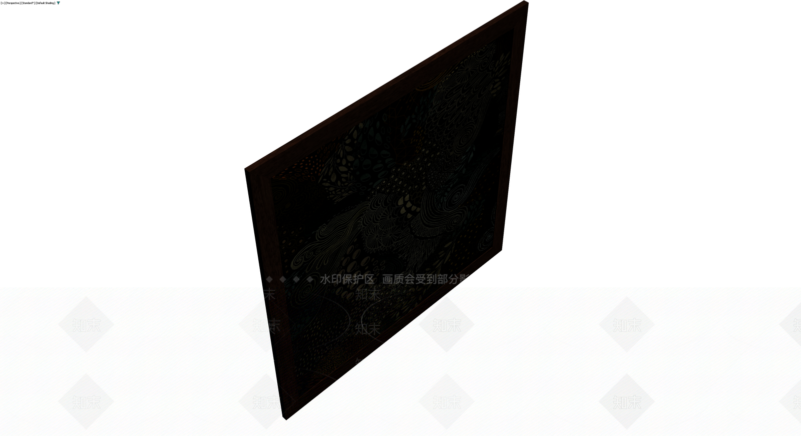 深色木纹边框挂画3D模型下载【ID:1229894222】