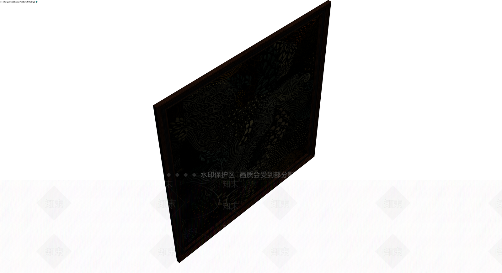 深色木纹边框挂画3D模型下载【ID:1229894222】