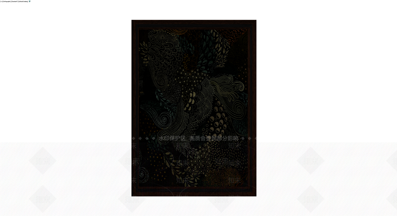 深色木纹边框挂画3D模型下载【ID:1229894222】