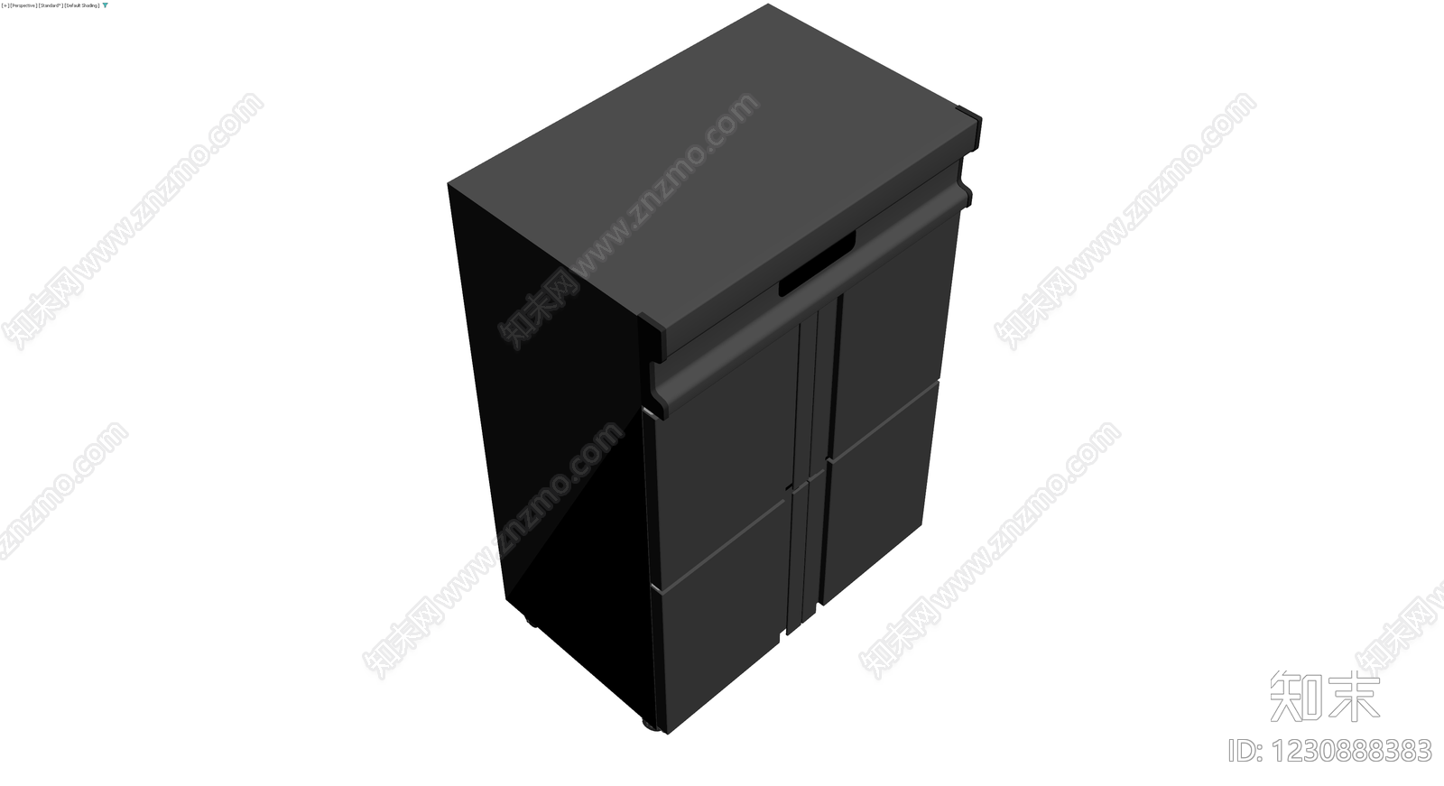 黑色四门冷藏展示柜3D模型下载【ID:1230888383】