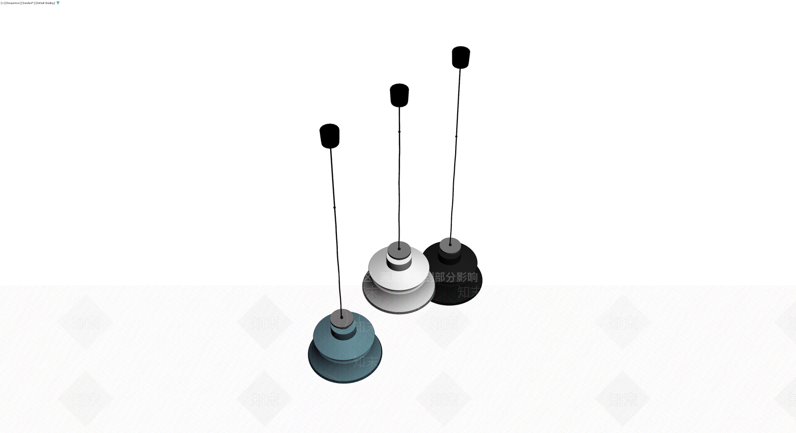 三盏工业风吊灯组合3D模型下载【ID:1229963849】