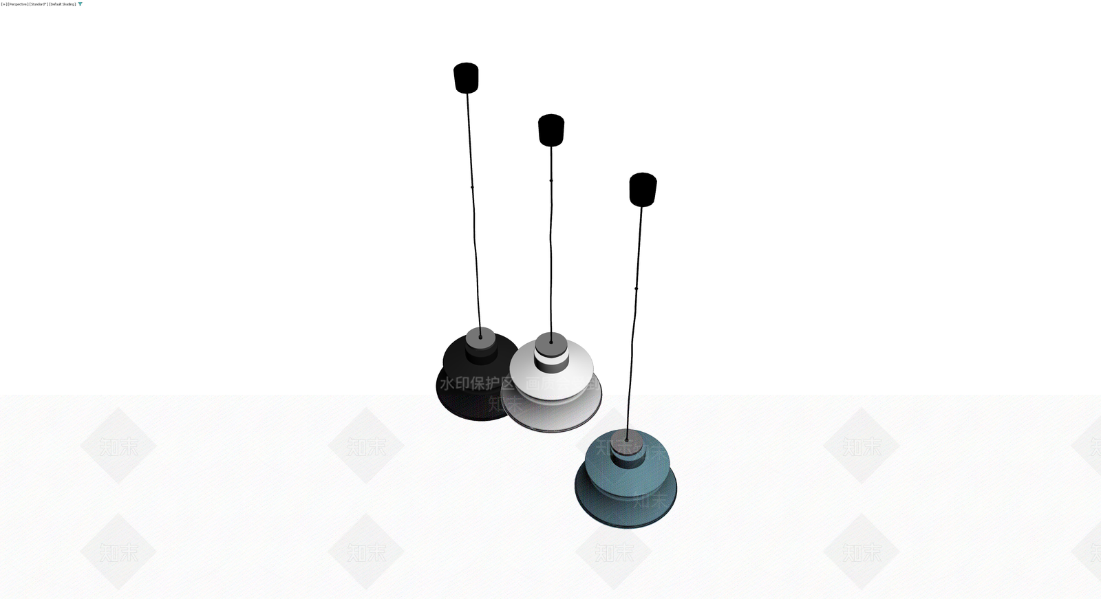 三盏工业风吊灯组合3D模型下载【ID:1229963849】