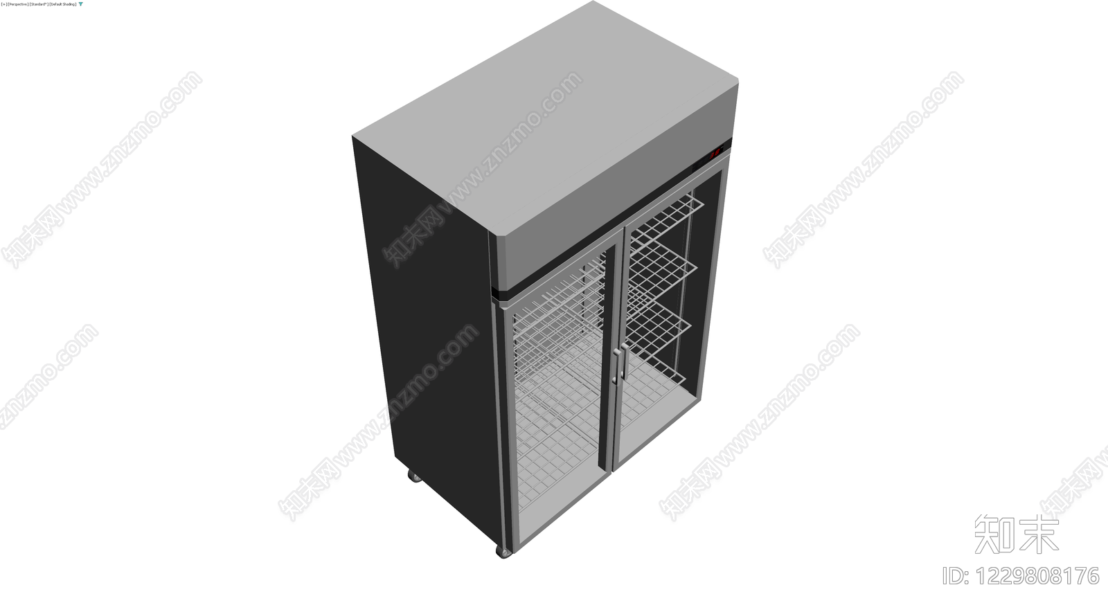 双门玻璃展示冷藏柜3D模型下载【ID:1229808176】