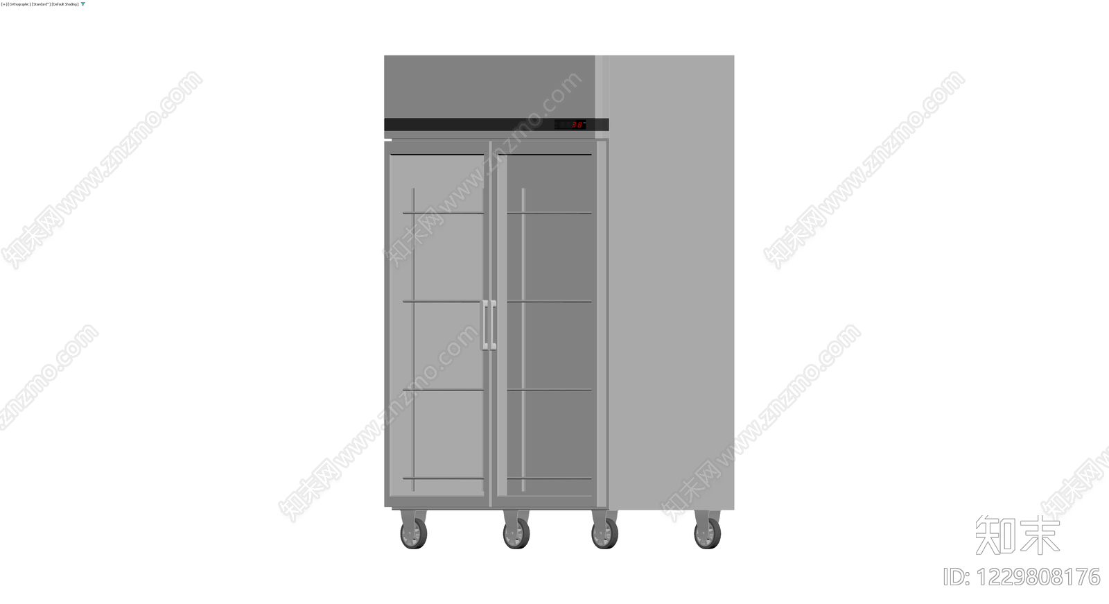 双门玻璃展示冷藏柜3D模型下载【ID:1229808176】
