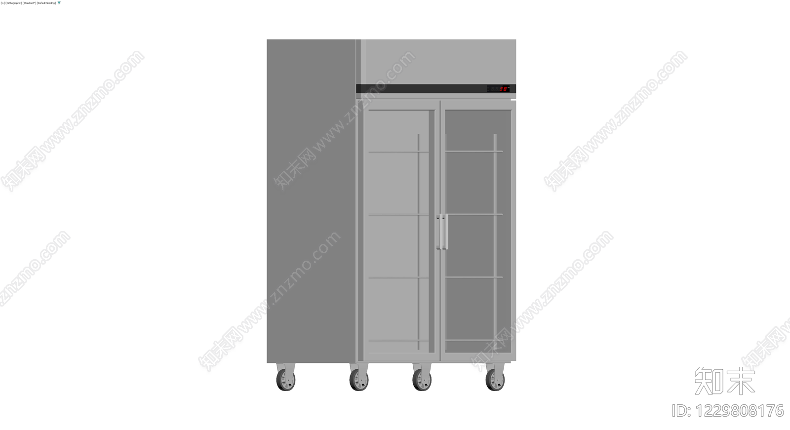 双门玻璃展示冷藏柜3D模型下载【ID:1229808176】
