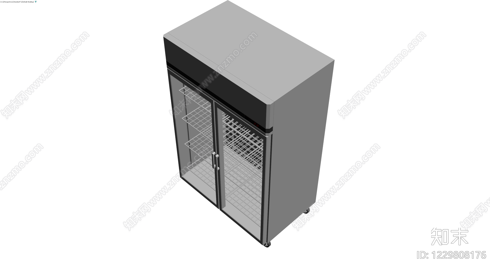 双门玻璃展示冷藏柜3D模型下载【ID:1229808176】