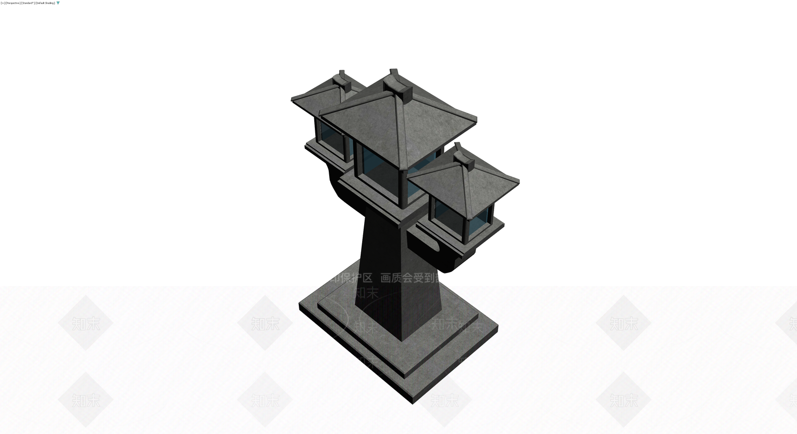 中式多层塔楼景观3D模型下载【ID:1230538994】