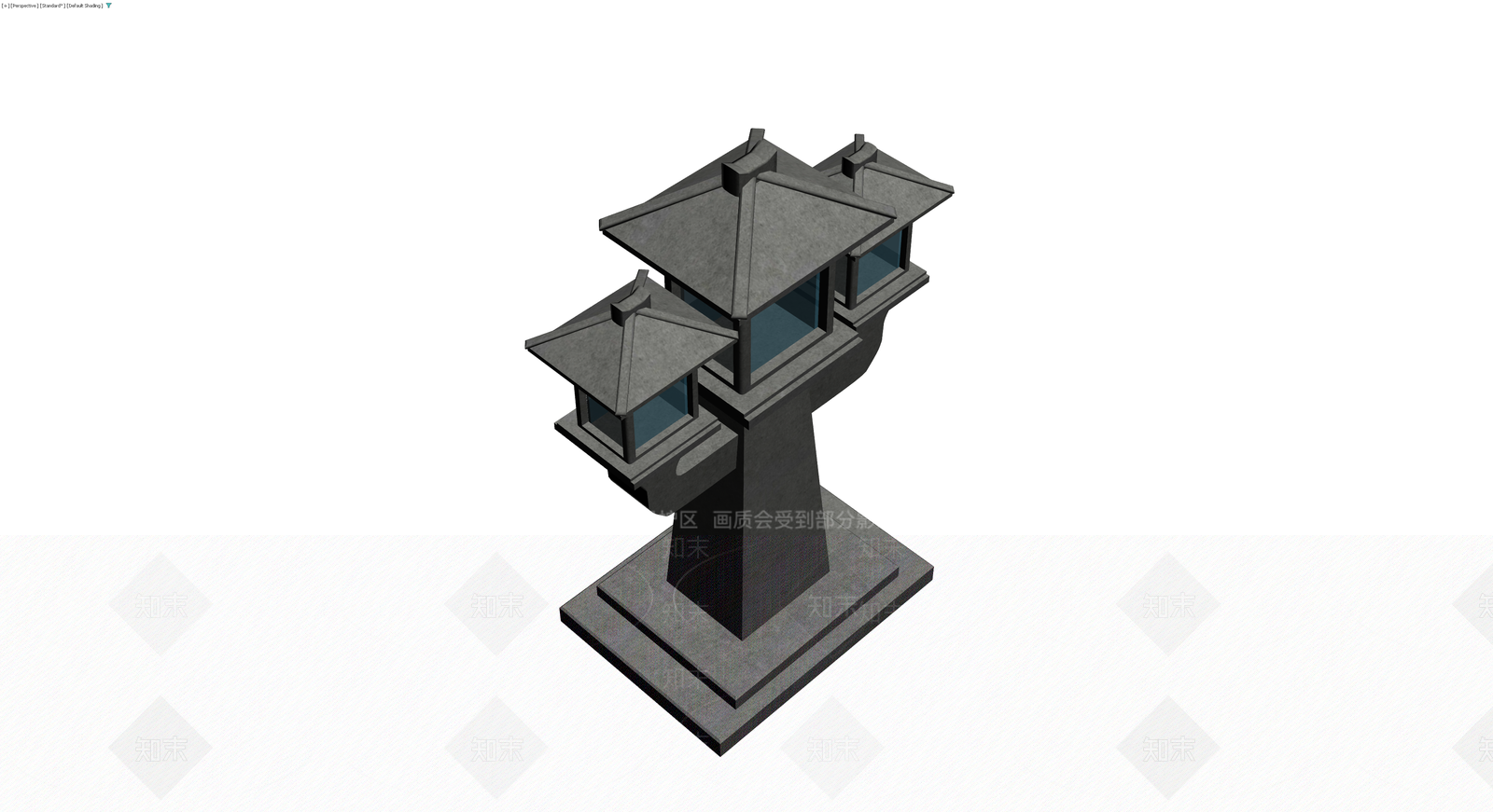 中式多层塔楼景观3D模型下载【ID:1230538994】