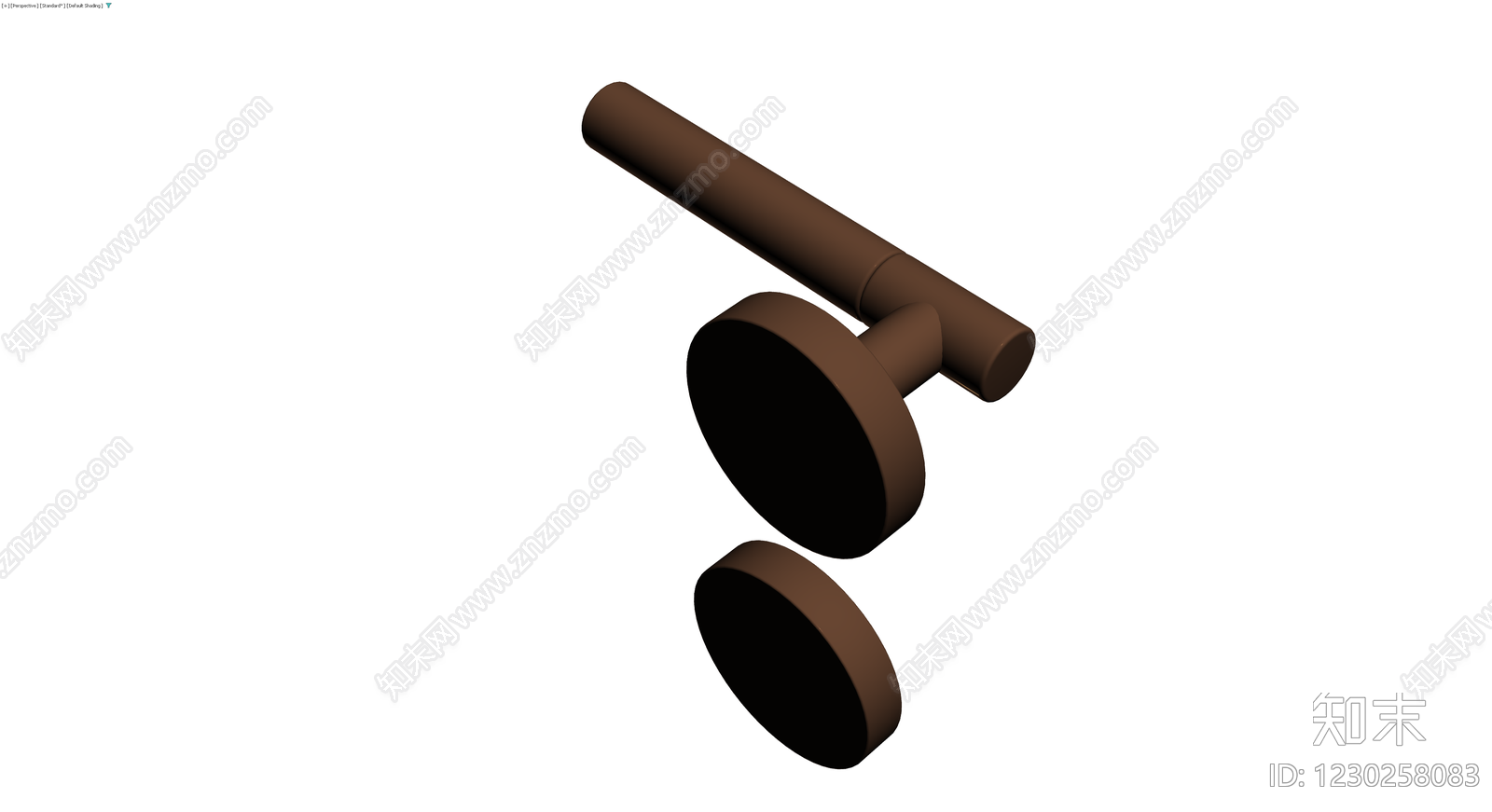 棕色圆形门锁把手3D模型下载【ID:1230258083】