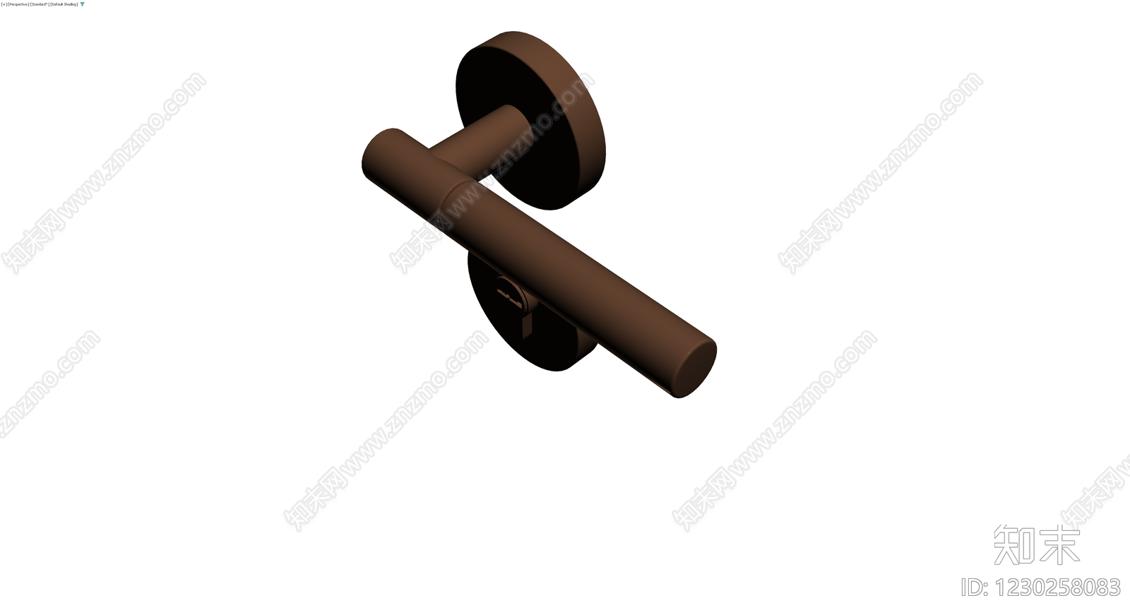 棕色圆形门锁把手3D模型下载【ID:1230258083】
