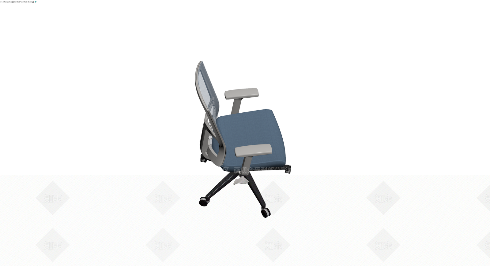 蓝色网布办公椅3D模型下载【ID:1230386548】