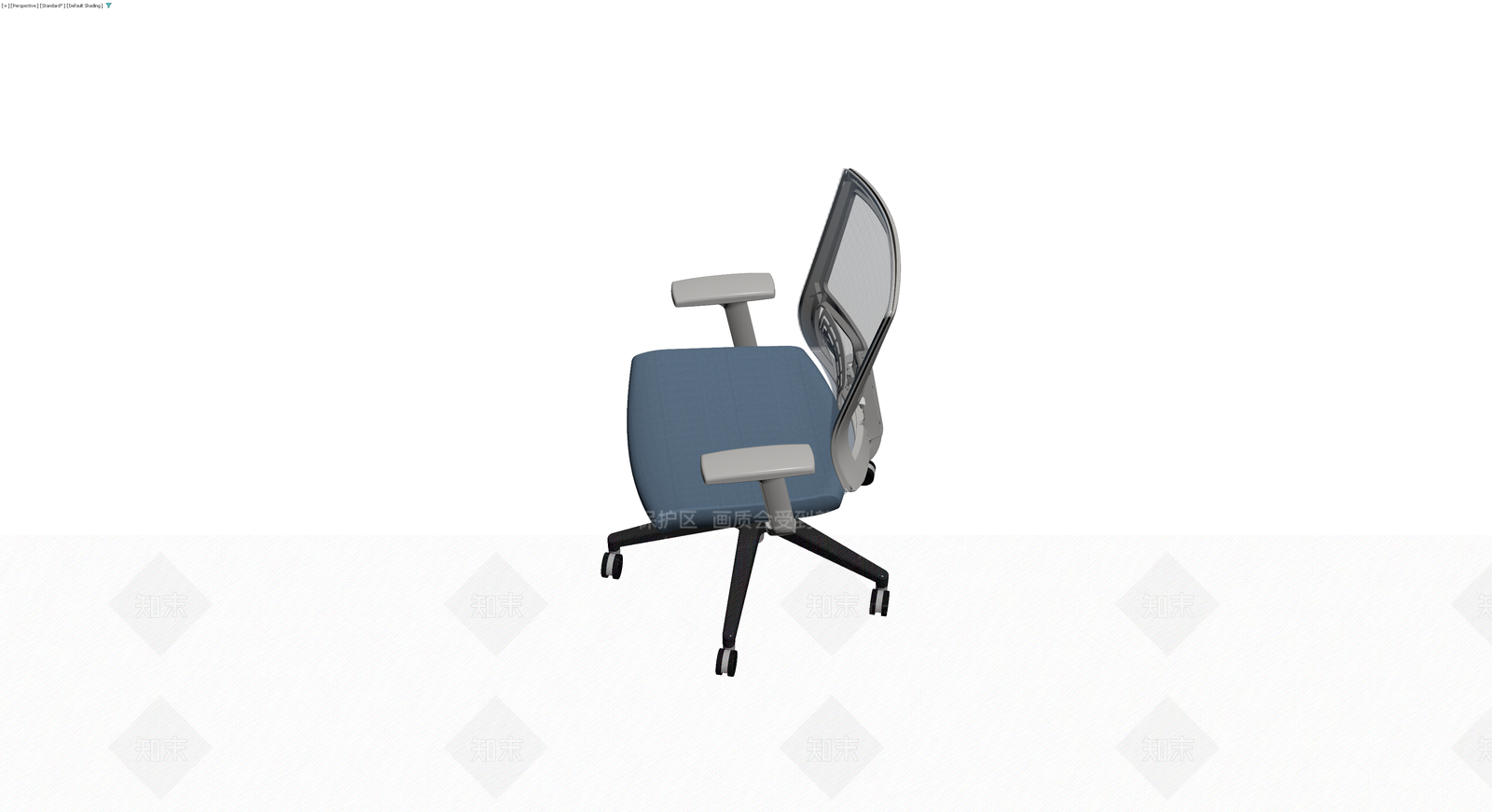 蓝色网布办公椅3D模型下载【ID:1230386548】