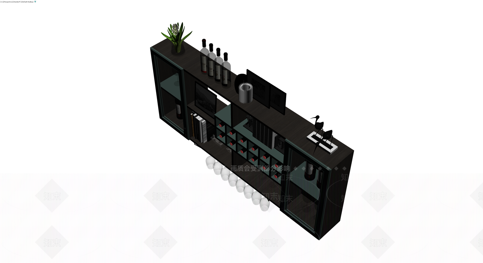深色组合酒柜3D模型下载【ID:1230548083】