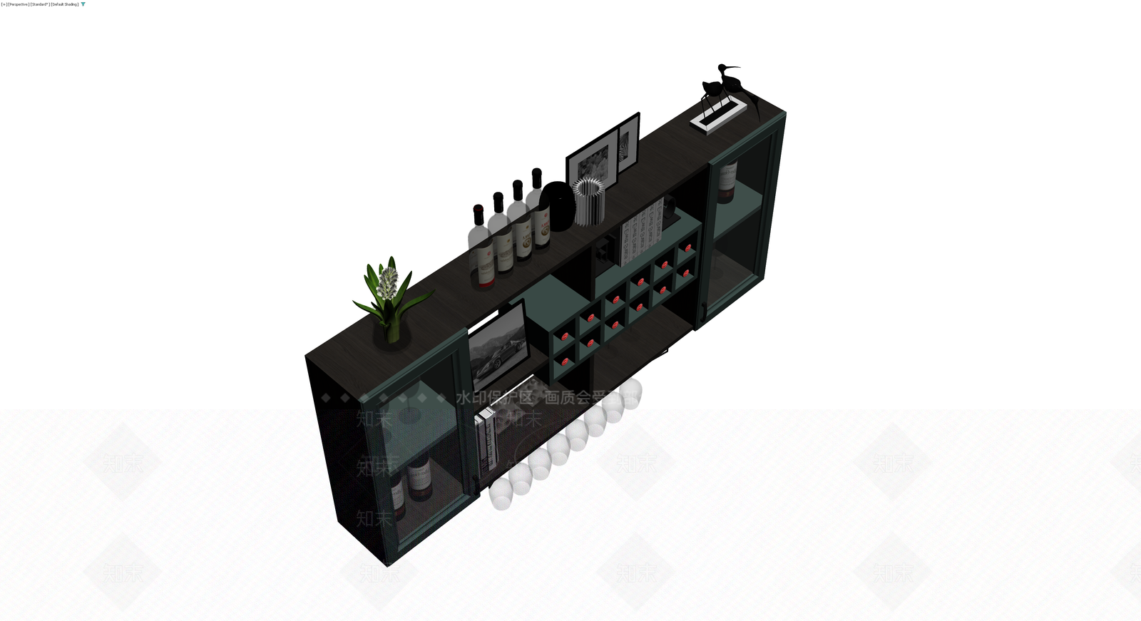 深色组合酒柜3D模型下载【ID:1230548083】