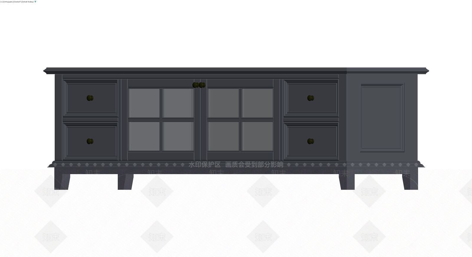 深灰配色玻璃门柜体3D模型下载【ID:1230362959】