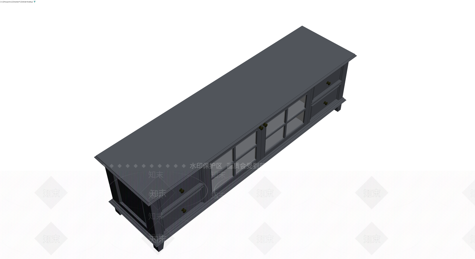 深灰配色玻璃门柜体3D模型下载【ID:1230362959】