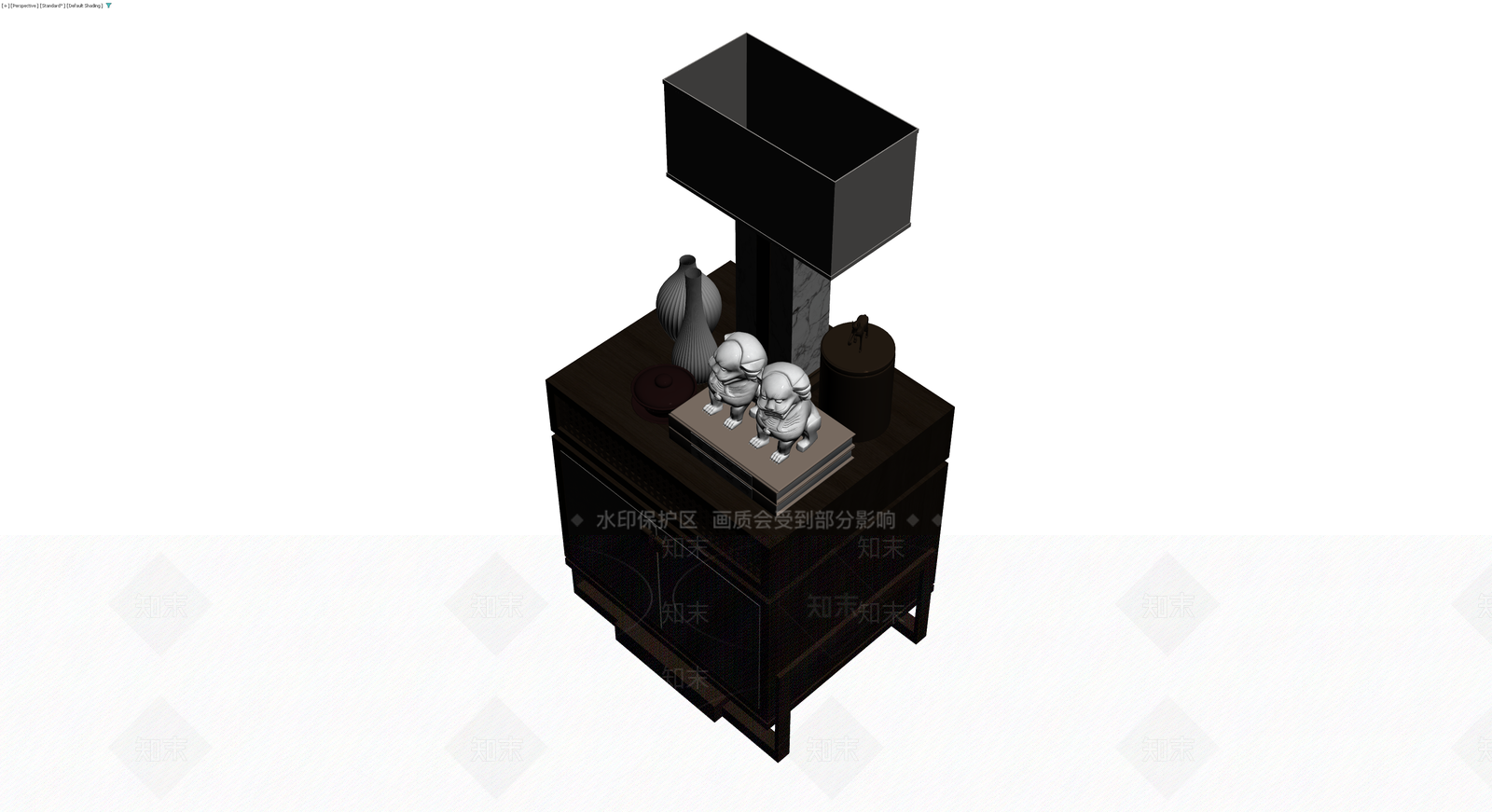 新中式边柜摆件组合3D模型下载【ID:1229670309】