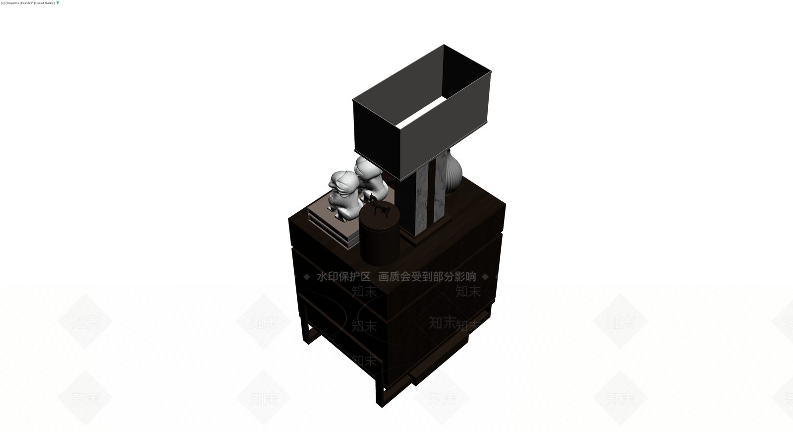 新中式边柜摆件组合3D模型下载【ID:1229670309】