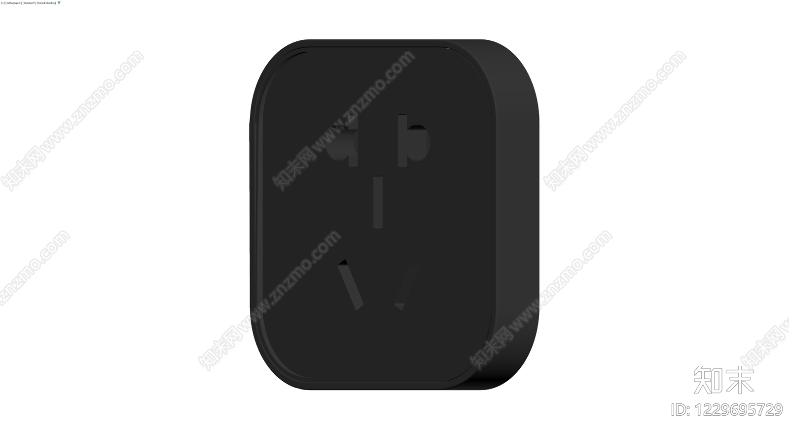 黑色三孔电源插座3D模型下载【ID:1229695729】