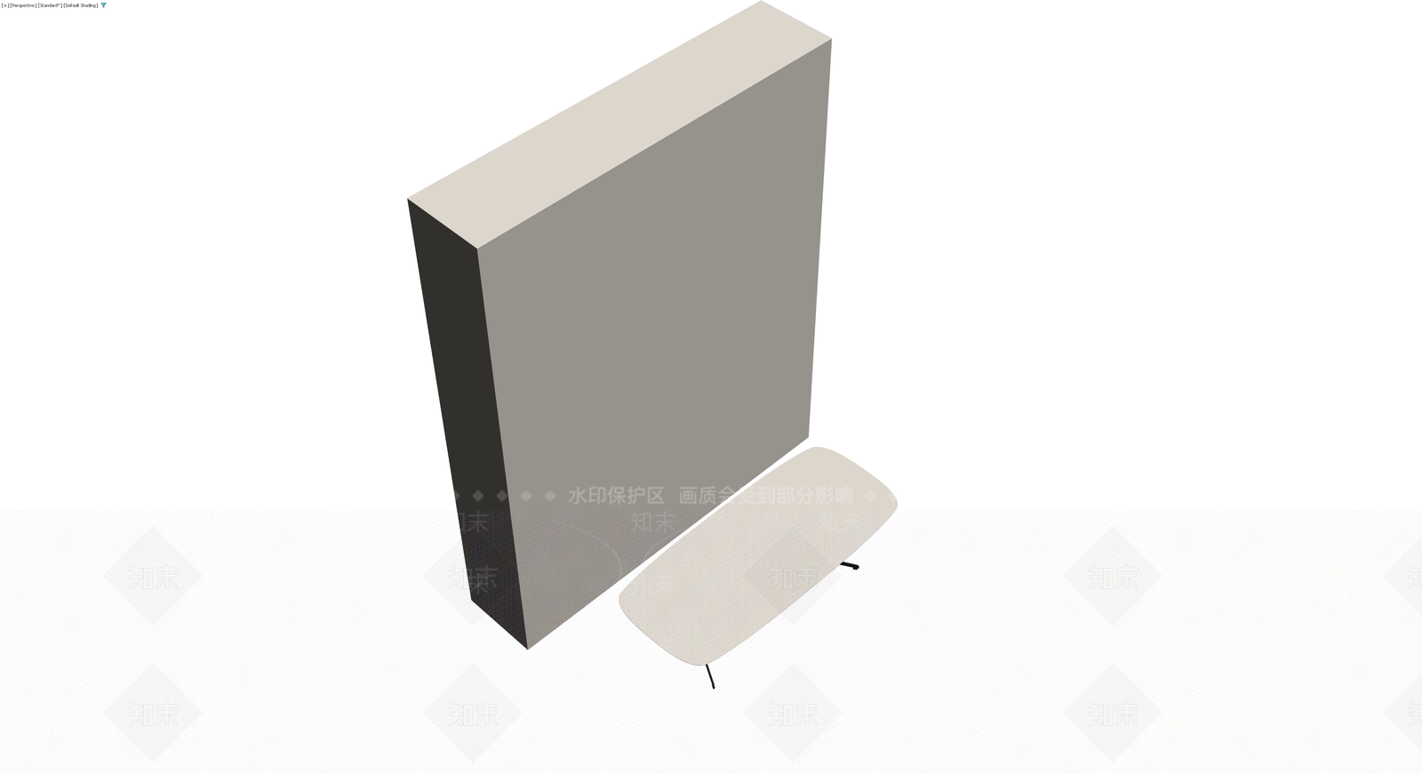 极简屏风与长凳组合3D模型下载【ID:1230324635】