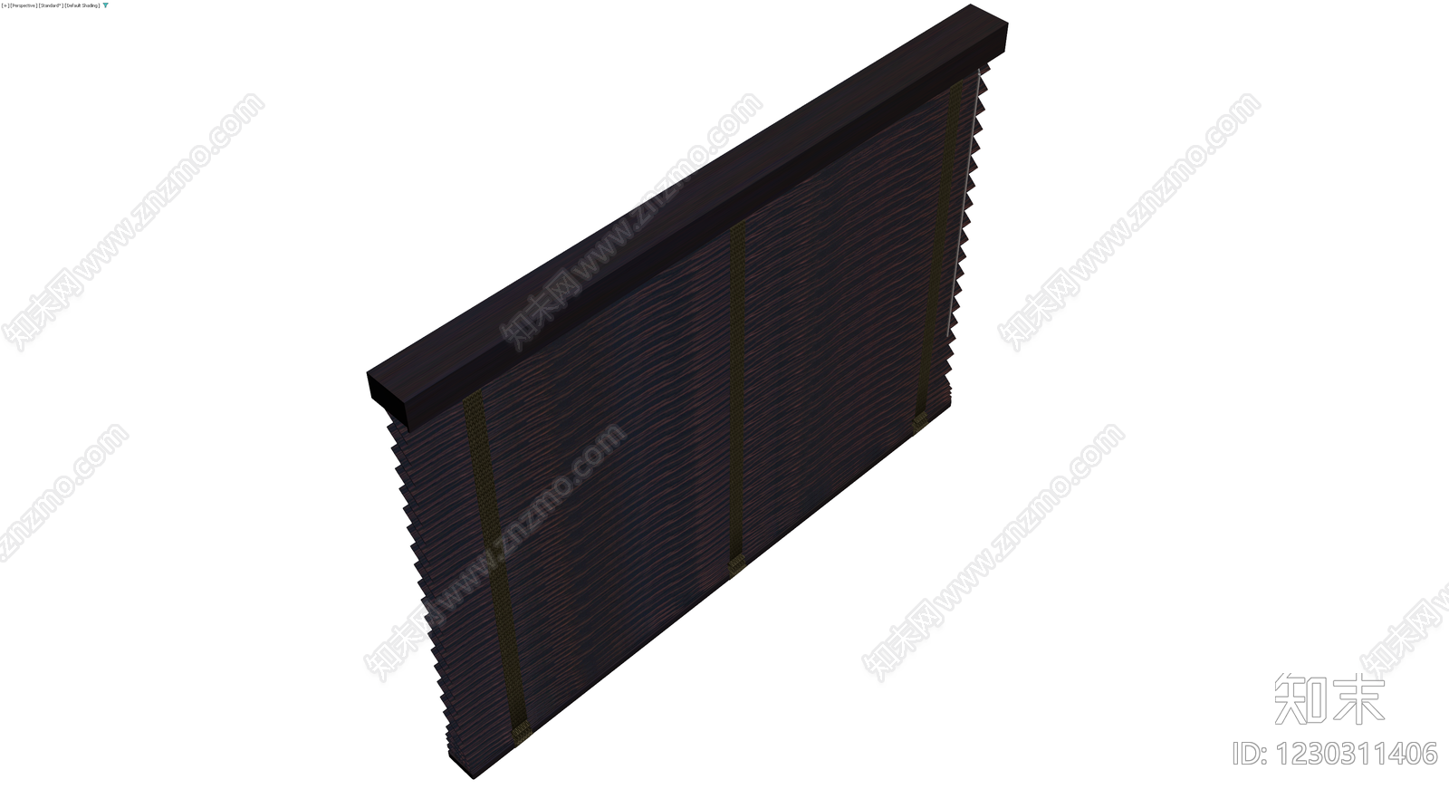 深色木纹百叶窗组件3D模型下载【ID:1230311406】
