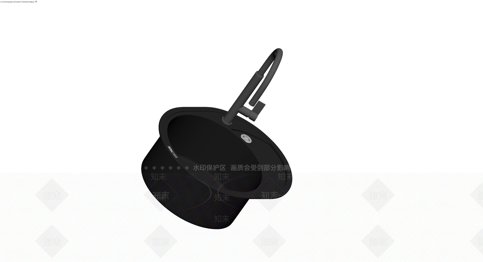 黑色圆形洗手盆3D模型下载【ID:1230686053】