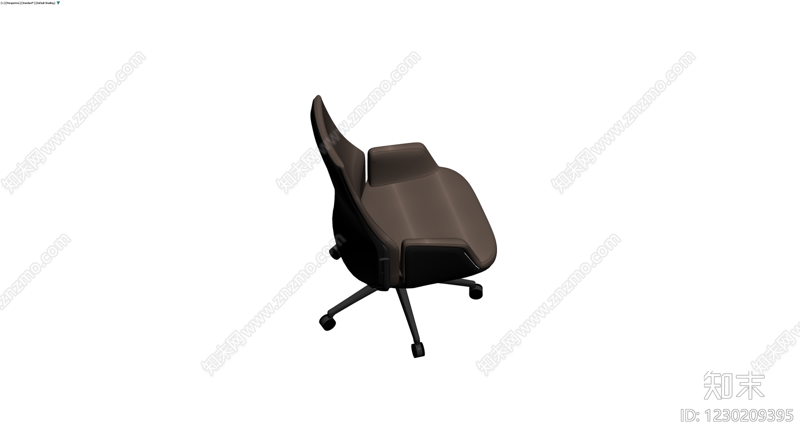 棕色皮质办公椅3D模型下载【ID:1230209395】