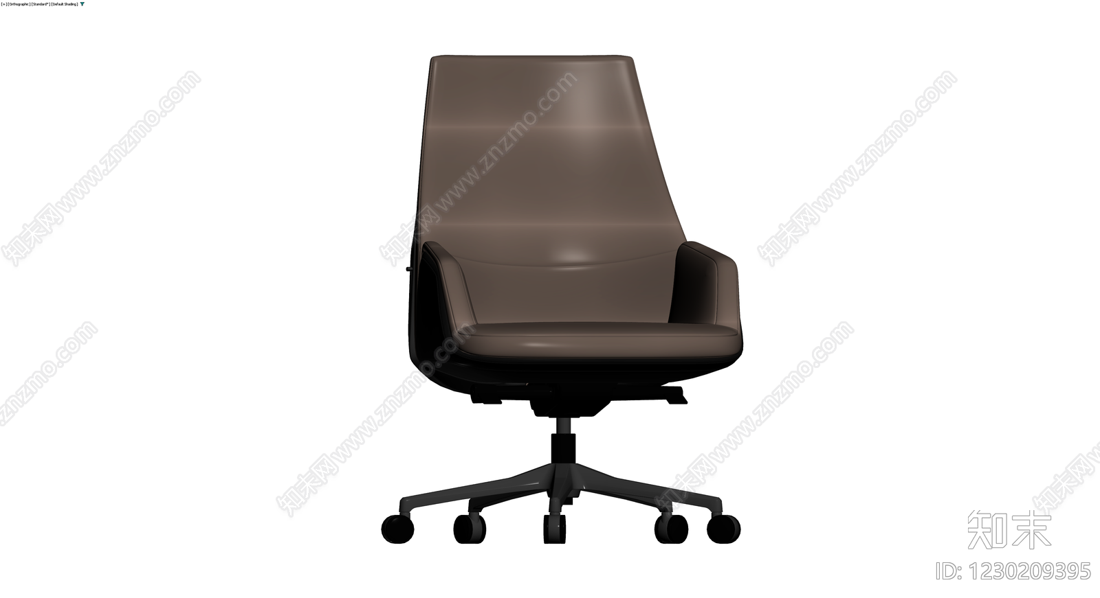棕色皮质办公椅3D模型下载【ID:1230209395】