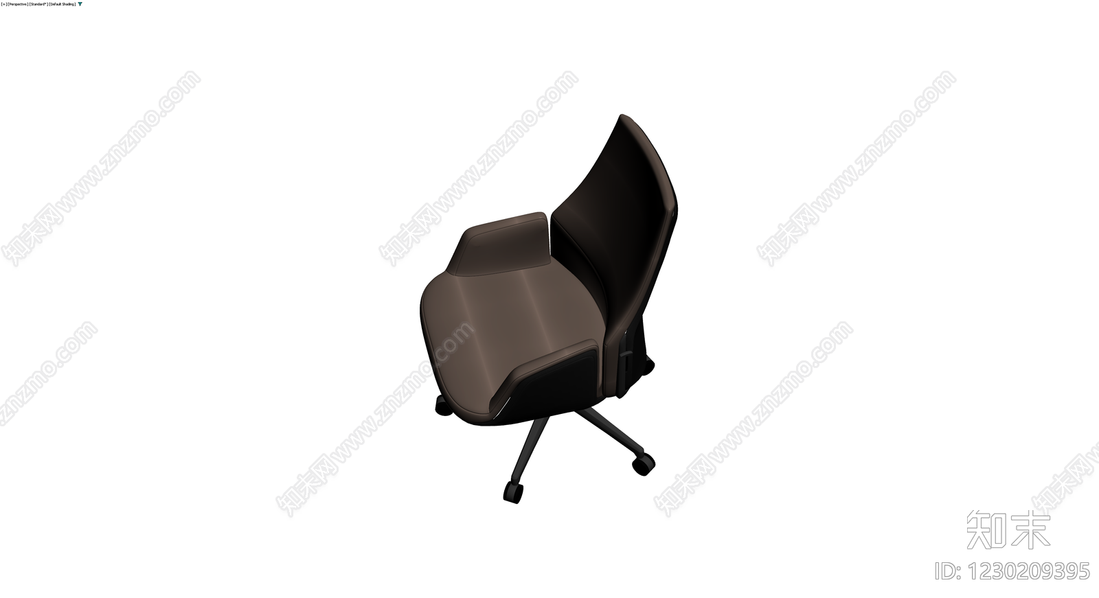 棕色皮质办公椅3D模型下载【ID:1230209395】