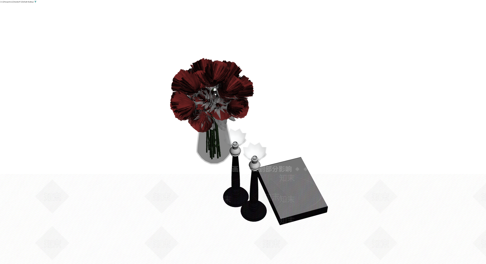 花瓶与烛台组合摆件3D模型下载【ID:1229655626】