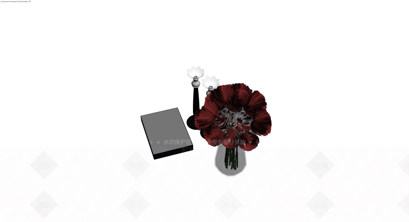 花瓶与烛台组合摆件3D模型下载【ID:1229655626】