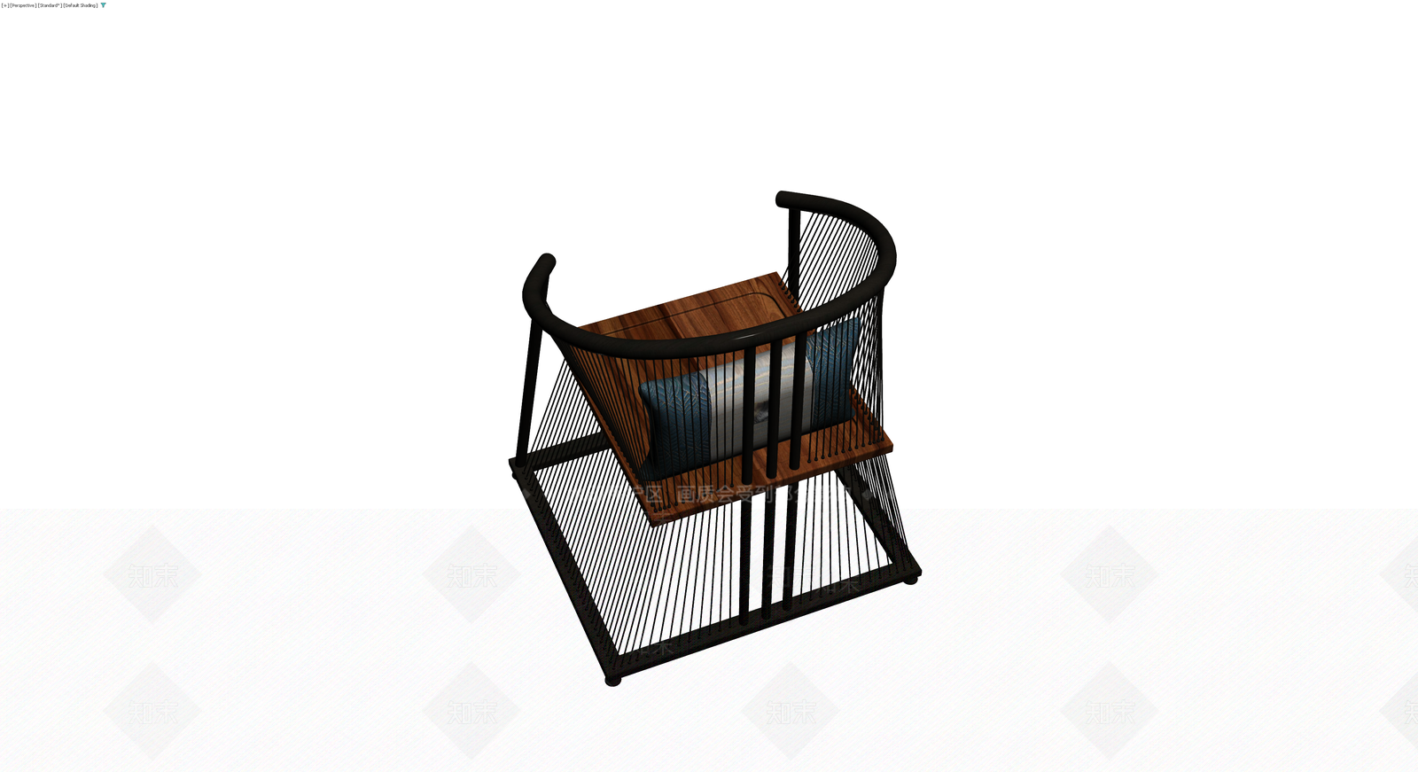 黑色编织框架休闲椅3D模型下载【ID:1229851974】