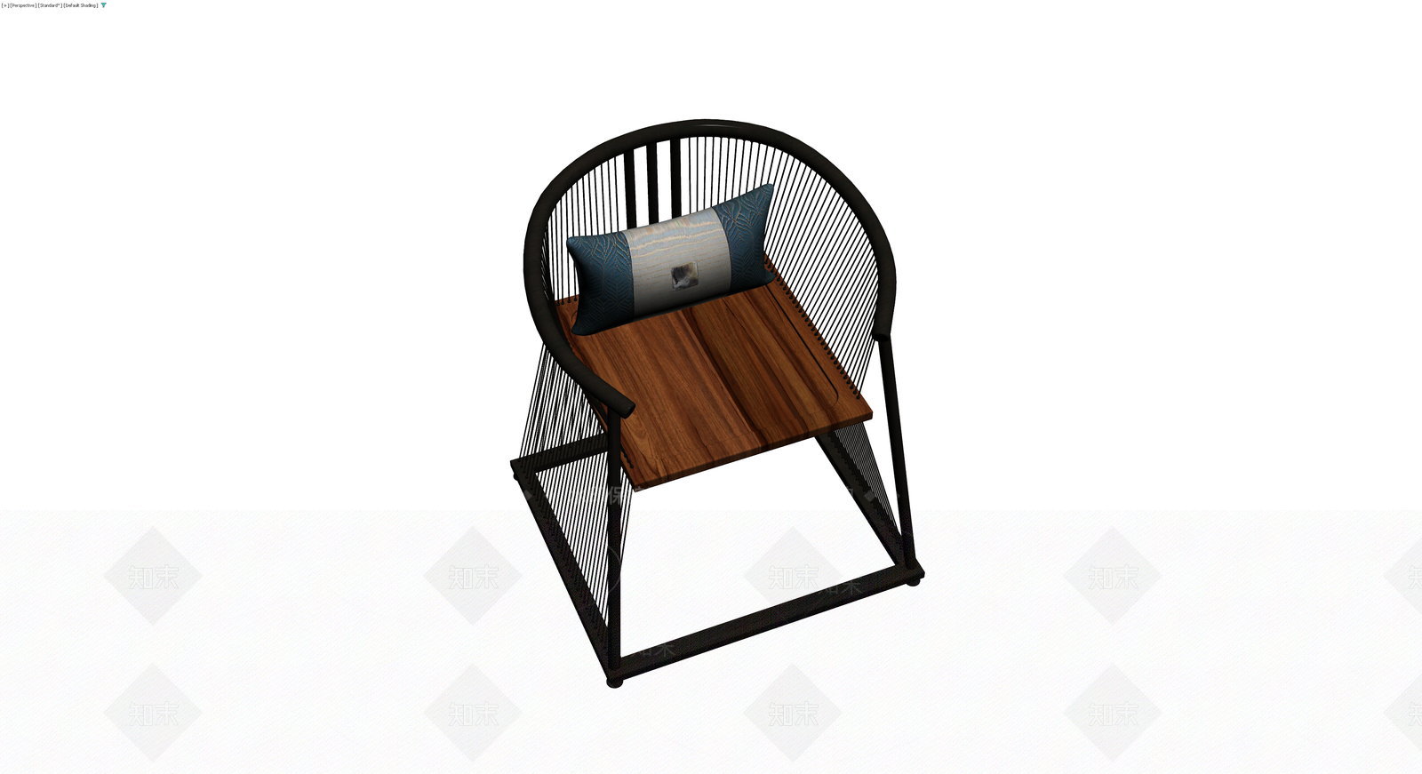黑色编织框架休闲椅3D模型下载【ID:1229851974】