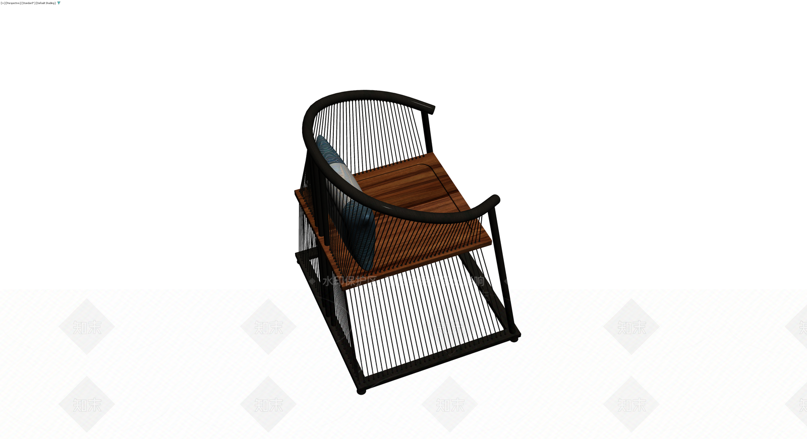黑色编织框架休闲椅3D模型下载【ID:1229851974】